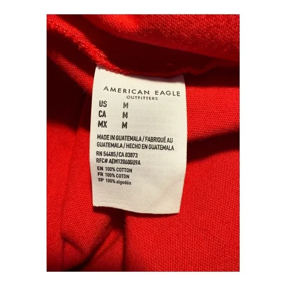 American Eagle Red Gift Cards Graphic T Shirt Mens Medium Crew Neck Short Sleeve - Picture 6 of 7